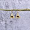 Garnet Earrings Natural Garnet Handmade Earrings for Women Birthstone Jewelry Fashion Pyramid Triangle Drop Earring Unique Handmade Gift