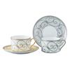 NARUMI Bone China Cup and Saucer Set Rondo 270cc Gold & Platinum Pair 2-Piece Set Elegant Coffee Tea Cups with Gift Box 97351-54719