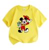Kids Boys Girls 100% Cotton Crew Neck Short Sleeve T-Shirt, Cartoon Cute Mouse Holding Flowers Taking Hat Off Graphic Casual Soft Breathable Tee for D