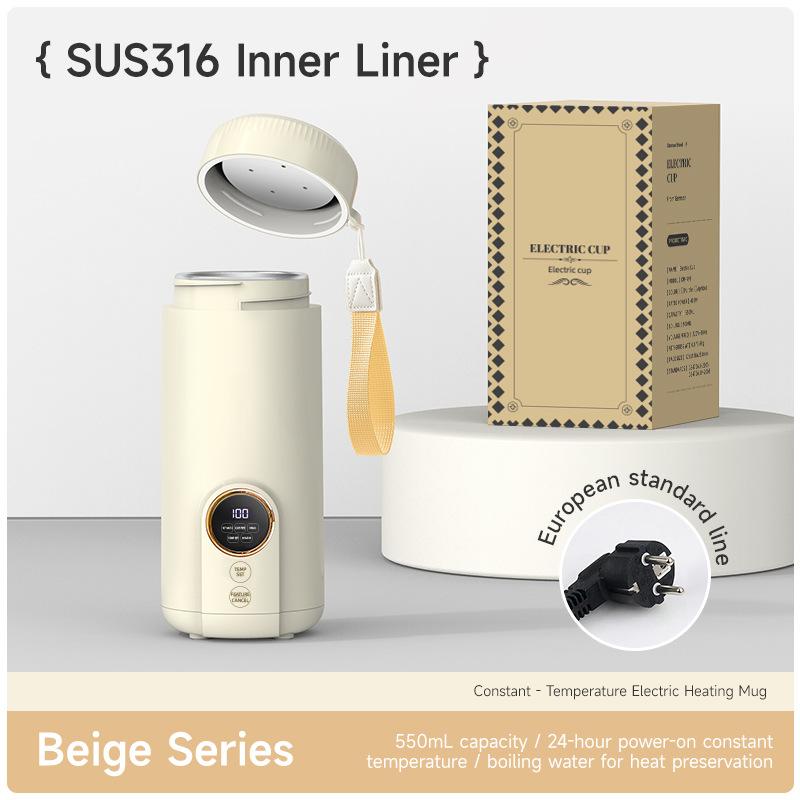 550ml Electric Kettle Portable Heating Cup Multifunctional Boiled Water Pot Smart Teapot Adjustable Temperature Kettles EU Plug