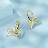 Silver earrings with bows, gold-plated hoops, 925 silver clasps