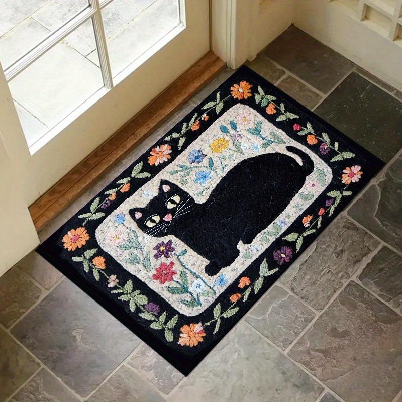 Tappetino Benvenuto Gatto Nero Tappetino Benvenuto Gatti Tappetino Esterno Interno Gatti Tappeto Gatto Vintage Decorazione Gatto Halloween Tappeto Gatto Nero Decorazione Ingresso Animale