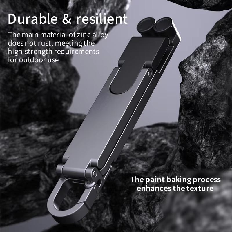 Mini Portable Keychain Phone Stand Aviation Aluminum Anti-slip Adjustable for Travel Live Streaming Vlog Shooting