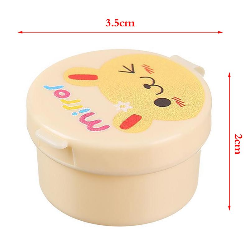 3Pcs Portable Cartoon Mini Sauce Box Small Sauce Container Kids Lunch Accessory