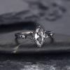 1Pc Plated Gun Black Ring, Retro Exaggerated Inlaid with Synthetic Zircon, Simple and Fashionable