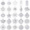 5pcs Silver Color Sun Pendant Jewelry Making Supplies Titanium Stainless Steel Charms Bulk Vintage DIY Women Men Charm Material