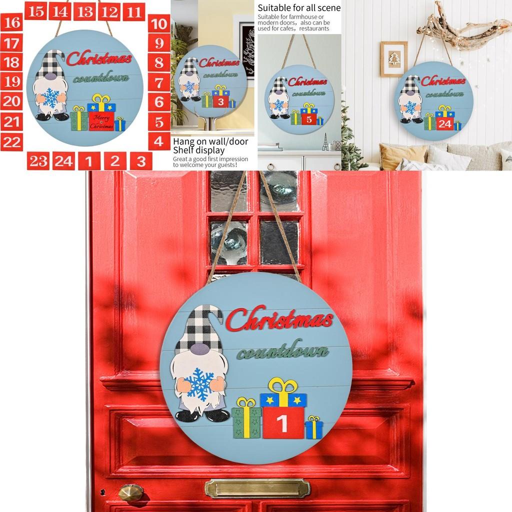 Wooden Christmas Decor Rudolph Countdown Calendar Door Hanger Festive Wall Decoration
