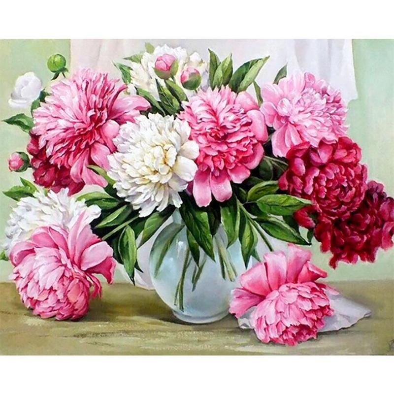 5D DIY Diamond Painting Pretty Flowers Diamond Embroidery Cross Stitch Kit Full Rhinestone Mosaic Home Decor