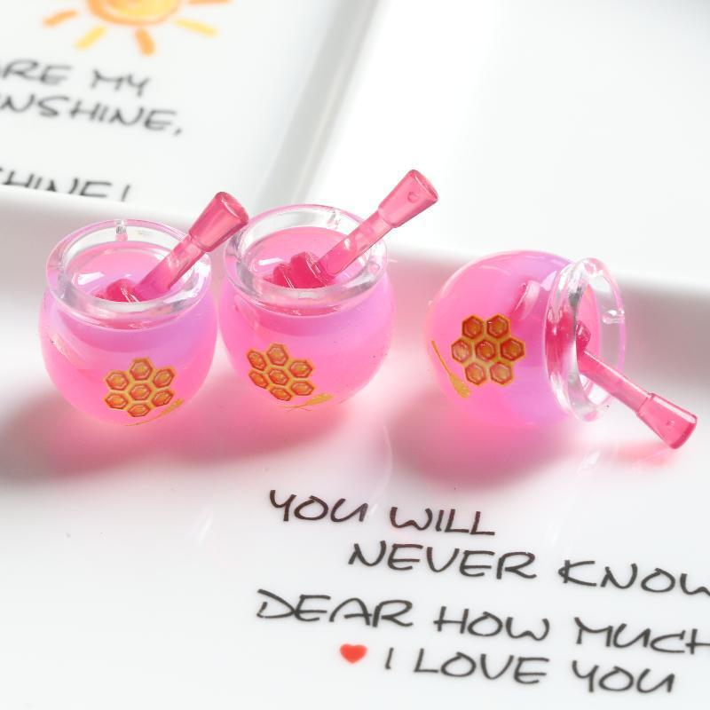 Breloc Borcan de Miere cu Gradient Luminos: Accesorii Pandantiv Copilărești cu Design Cupă 3D pentru Lanțuri de Telefon DIY