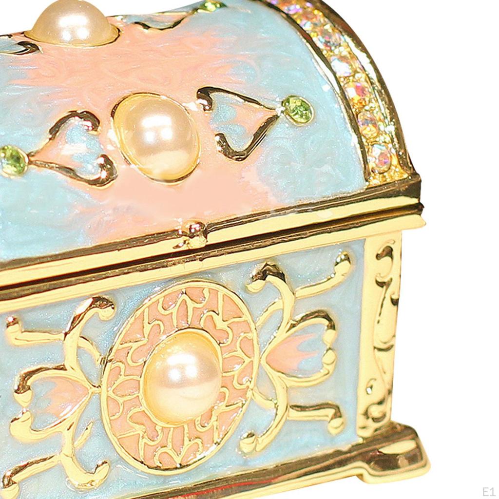 Cutie de bijuterii Cufăr de comori Cadou suvenir Decorativ Desktop Drăguț Cutie de depozitare Smalț