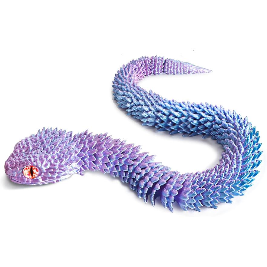 ATESSON 3D Printed Snake,3D Printed Animals,3D Printed Toys Flexible Joints 12  3D Snake,Home Office Classroom Decor Executive Desk Fidget Spinner