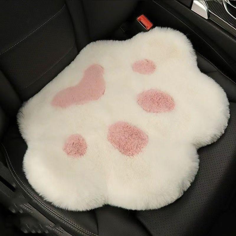 Cat Paw Plush Set Cover Cartoon Cushion Soft Warm Plush Mat Cute Short Plush Blanket For Girls In Winter For Cars
