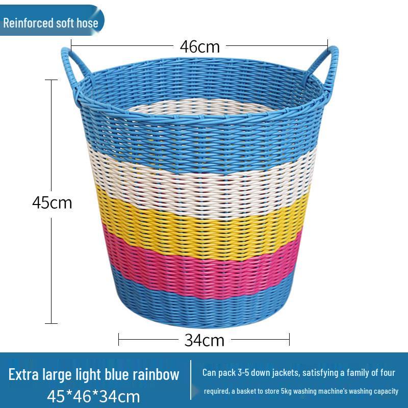 Lux Woven Rattan Laundry Basket - Elegant Clothes Storage Solution