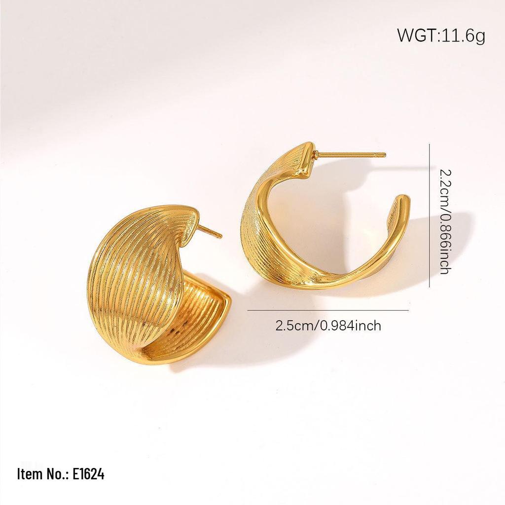 French Minimalist Stainless Steel Pearl Stud Earrings for Women