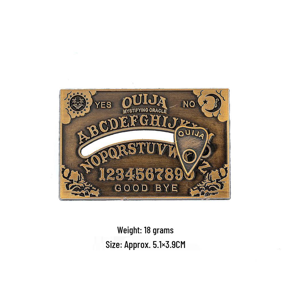 European Rotating Ouija Brooch: Creative Halloween Horror Metal Badge with Personalized Letters