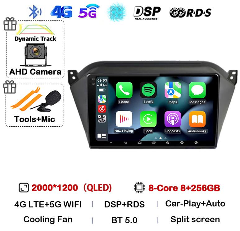 Android 14 Wireless Carplay Auto WIFI+4G For JAC S2 t40 2015 2016 2017 2018 Car Radio Video Player GPS Multimedia Stereo Audio