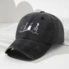 Unisex Adjustable Soft Top Baseball Cap - Cat and Guitar Print Design Lightweight and Breathable Outdoor Fishing Hat