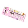 Small Calculator Stylish Cute Ruler Portable Acrylic Material Silicone Keys External Battery Calculation Tool Pink