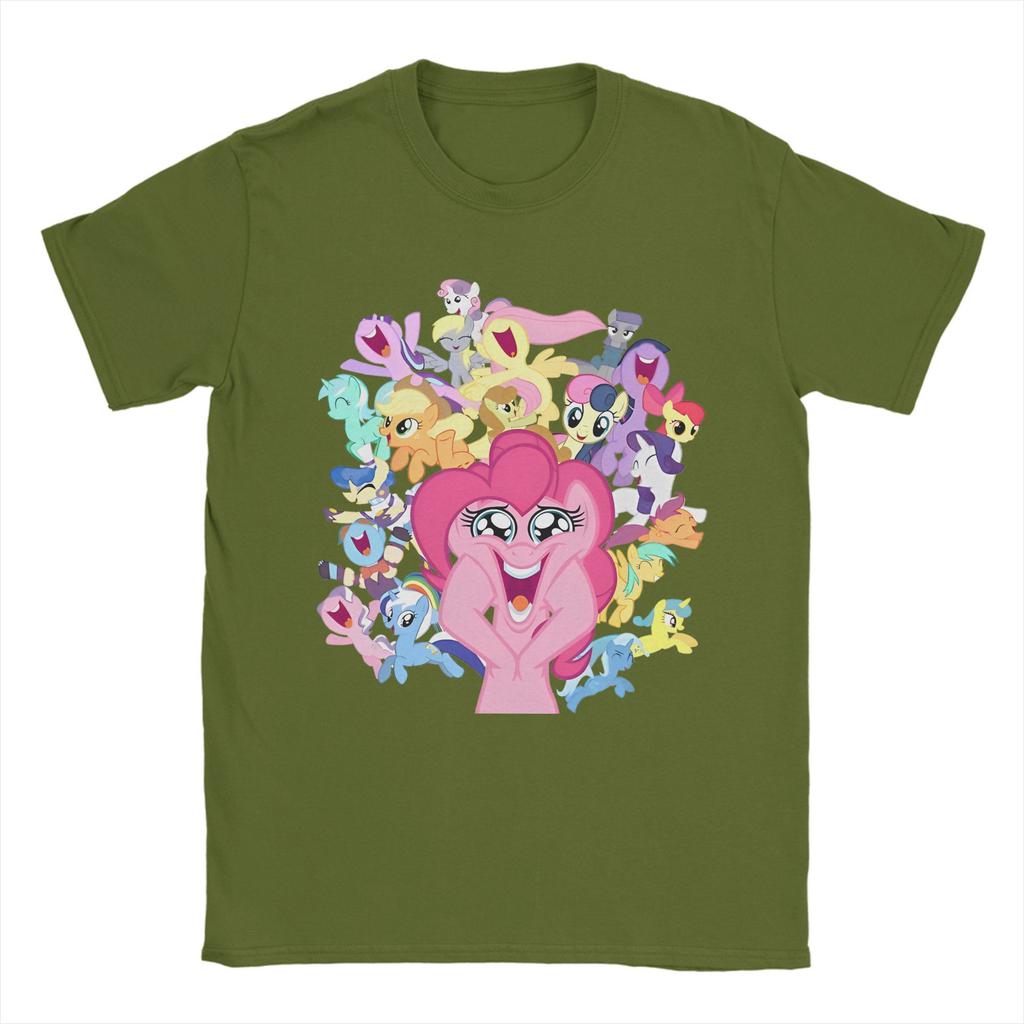 Men Women Everypony Pinkie Pie T Shirts Ponies Friendship Is Magic Pure Cotton Clothes Novelty Short Sleeve Tees Printed T-Shirt