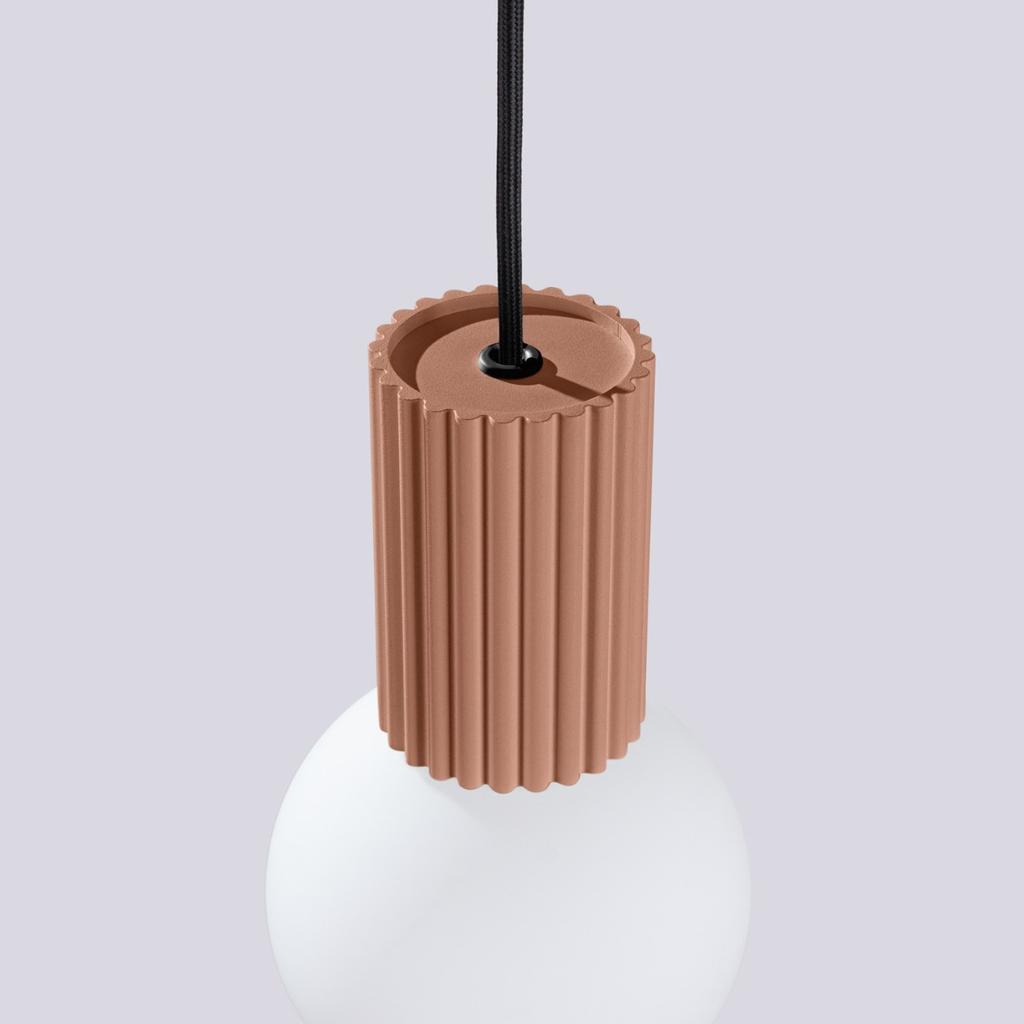 Lampa Wisząca Nowoczesna Mocca Ryflowana Szklana Biała Kula Do Salonu Jadalni Nad Stół 1Xg9 8W Halo Sollux Lighting