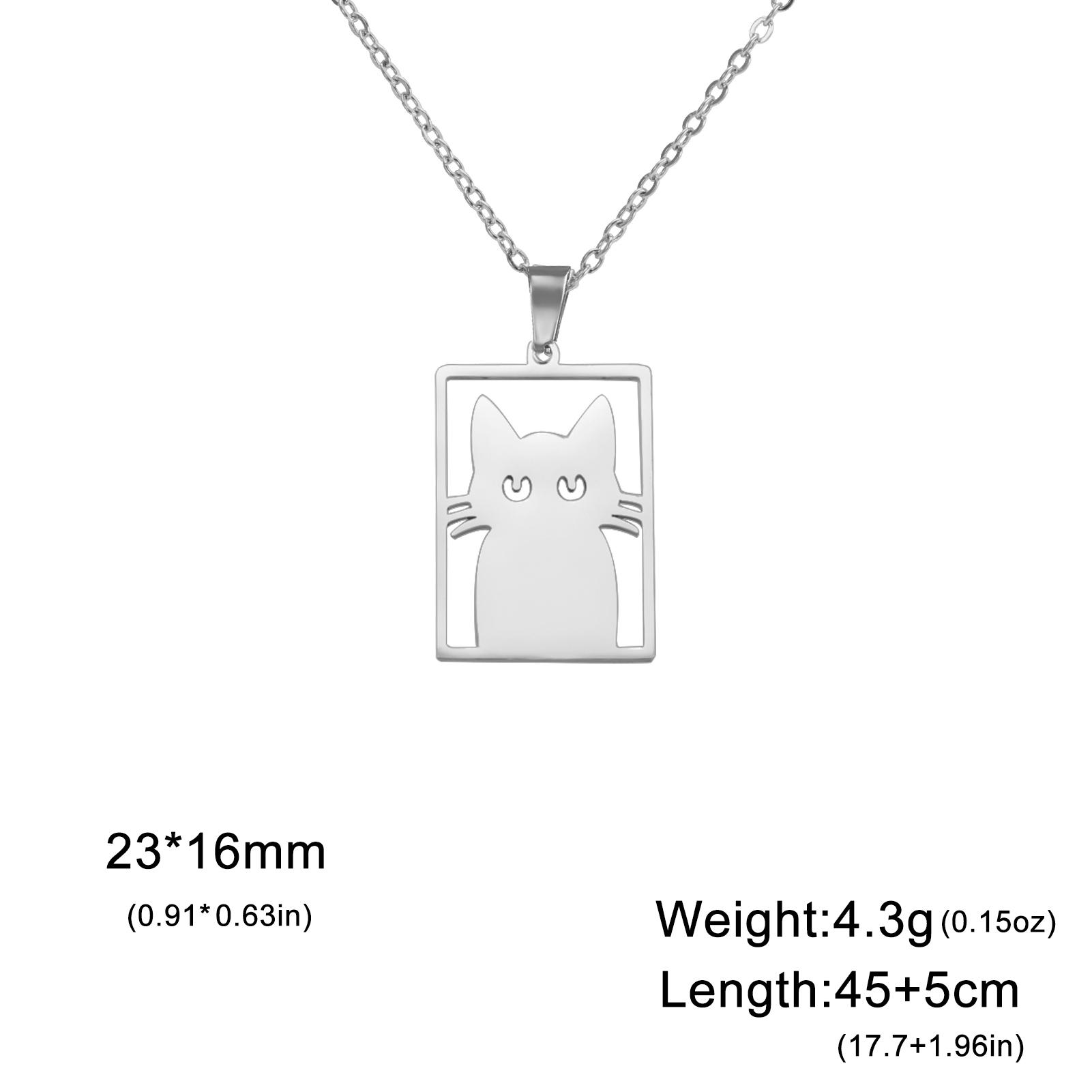 

Cazador Cat Kitten Pendant Necklaces for Women Girls Stainless Steel Animal Necklace Birthday Gift Jewelry 2026 Wholesale 45-50cm