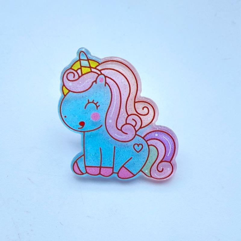 10 Pezzi Mini Misti Con Unicorni Cartoon Lucidi Acrilico Kawaii Abbellimenti per Scrapbooking Accessori Fai da Te H64