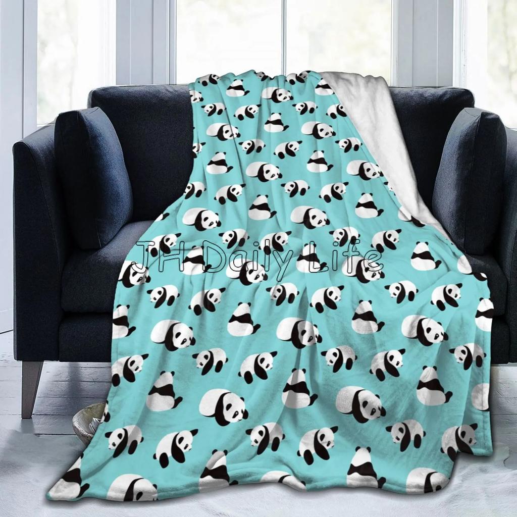 Cute Panda Flannel Fleece Bed Blanket Lightweight Cozy Warm Plush Throw Blanket for Bedroom Living Rooms Sofa Couch 80x60 Inch