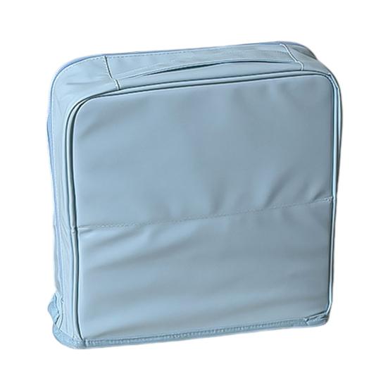 Large Standing Makeup Bag Toiletry Bag with Faux Leather Travel Compartments Waterproof Portable синий