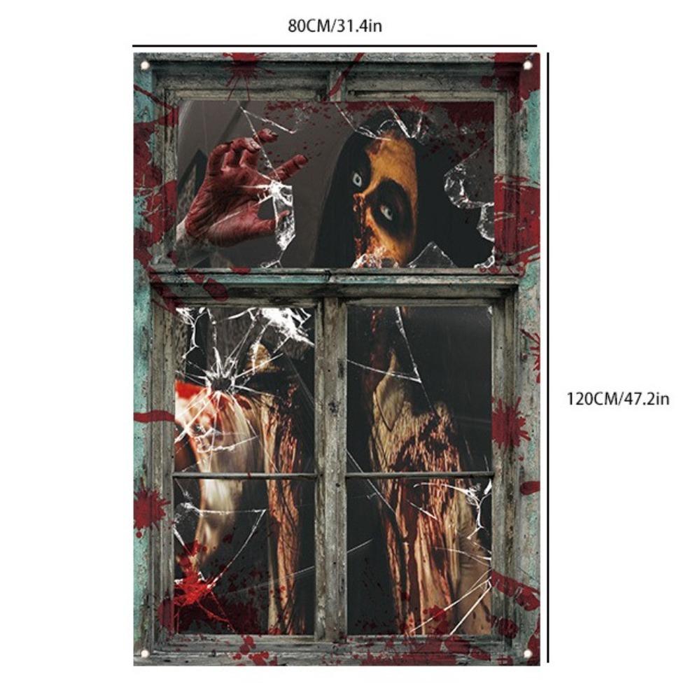 Durable Halloween Ghost Curtain Fade-resistant Tablecloth Dust Covers  Halloween Supplies