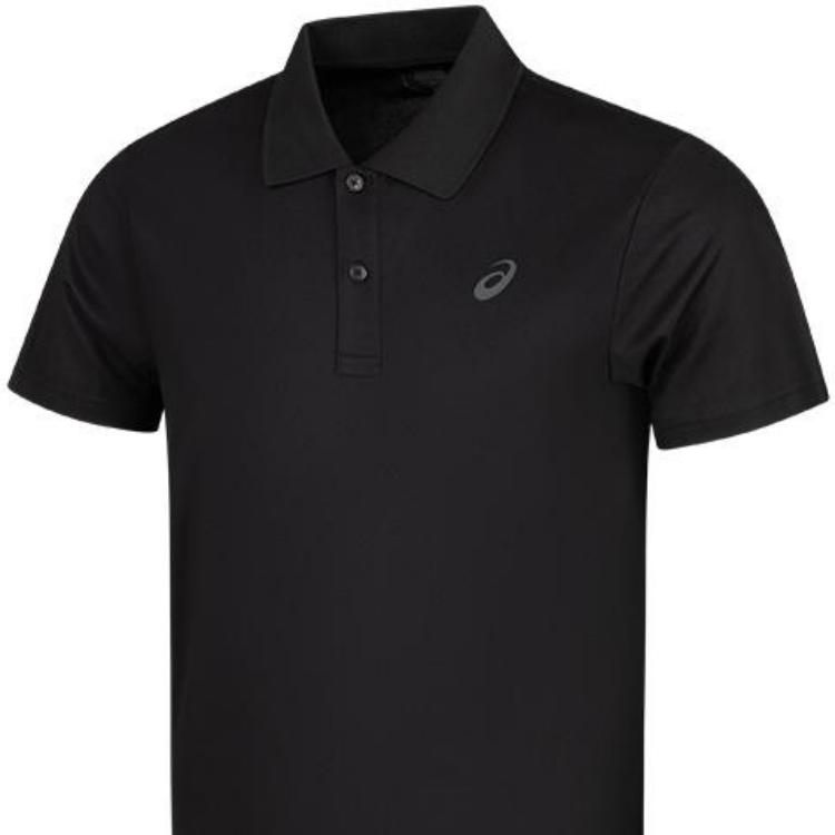 Asics Logo Soft Casual Sports Polo Shirt Men Tops Black 2031E616-001