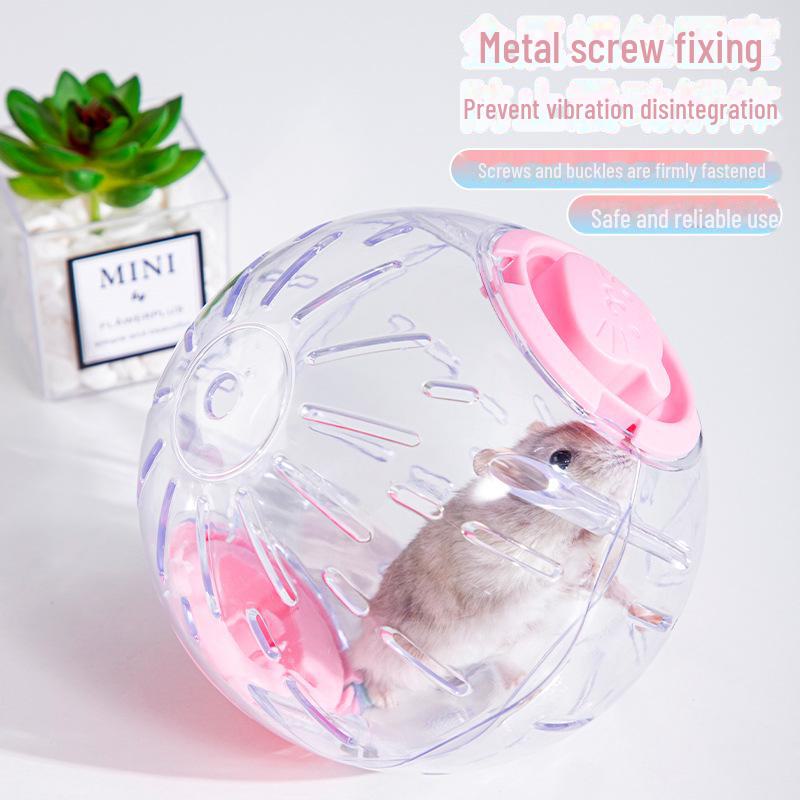 Transparent Hamster Running Ball - Golden Bear Crystal Wheel for Small Pets
