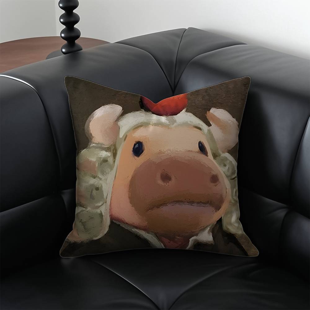 

Cartoon Game P-Party Animals Pillow Case Anti-dustmite Pillowcase Invisible zipper silky short plush Sofa cushion cover 12x12Inch