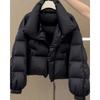 Luxury Black Winter Jacket Warm Short Puffer Coat High End Outerwear