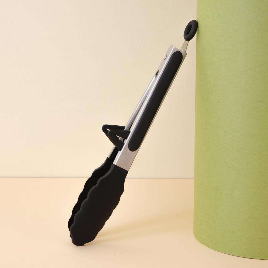 Stainless Steel Silicone Kitchen Tongs - Heat Resistant, Non-slip BBQ & Food Clips
