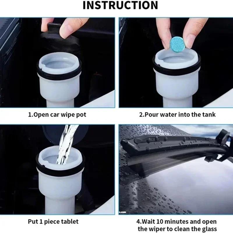 50Pcs Solid Cleaner Car Windscreen Wiper Effervescent Tablets Glass Car Windshield Cleaner Toilet Cleaning Car Accessories