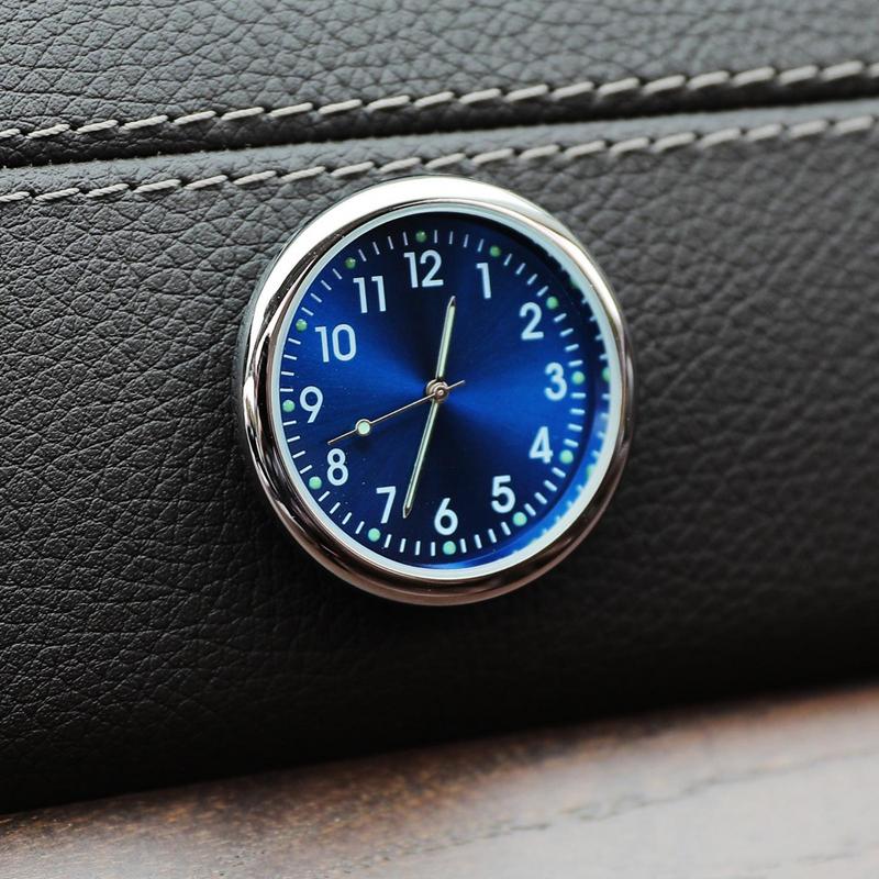 1PC Mini Quartz Clock for Car Glow-in-the-Dark Small Analog Dashboard Watch Stick-On Design Glowing Car Dashboard Clock