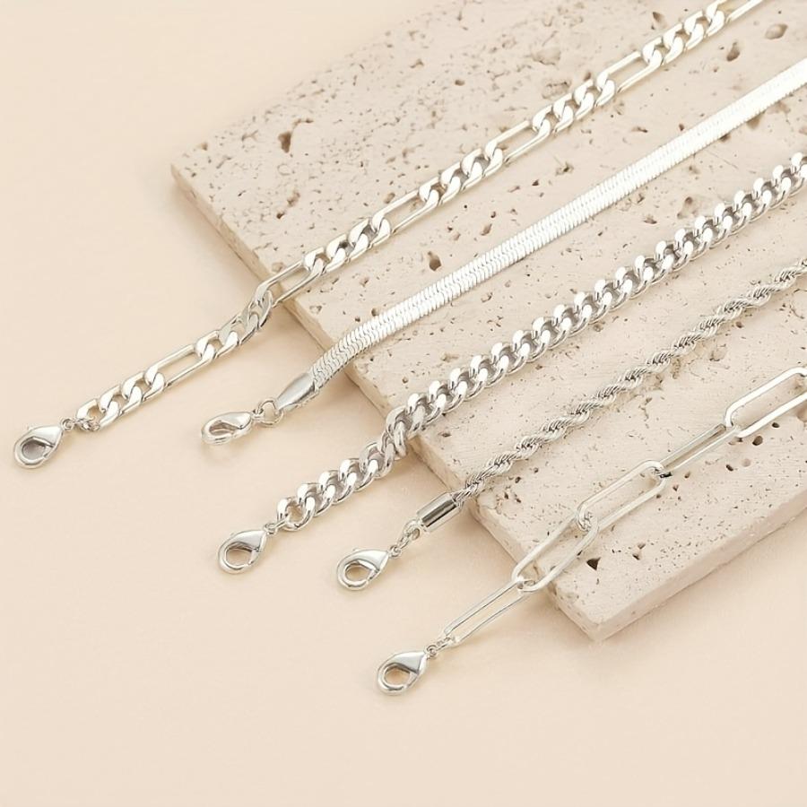 5pcs 18k Gold-plated Stainless Steel Bracelet Set for Women, an Elegant and Luxurious Jewelry Set for Women That Never Fades