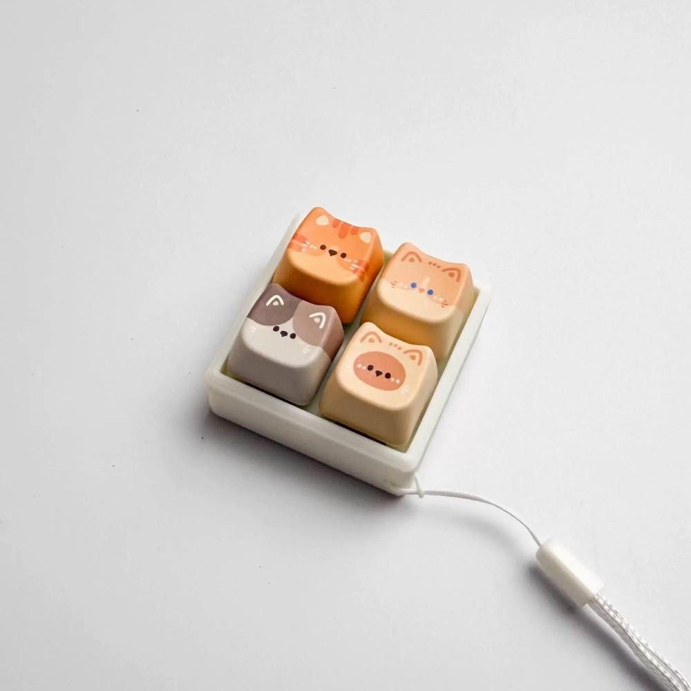 Keyboard Stress Relief Clicker 2/3/4/9 Keys Cat Fidget Keychain Anti-stress Toy Pendant  Bag Charms