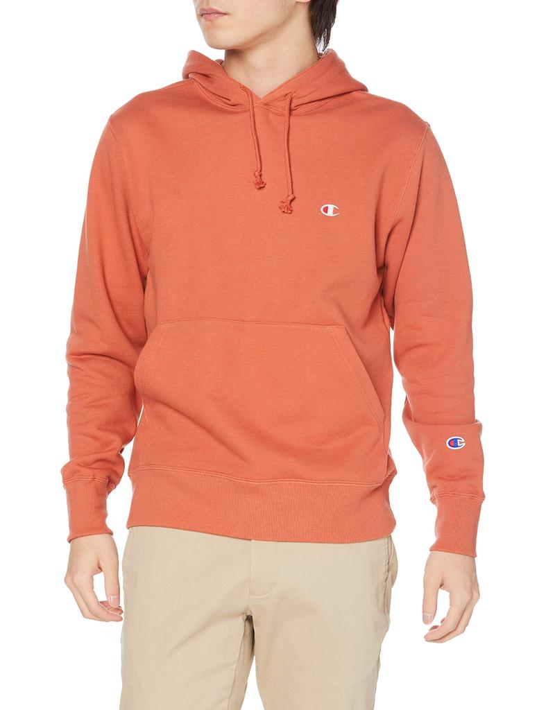 Champion Sweatshirt Long Sleeve Hooded Sweatshirt with Embroidered Size M (Old Model) Logo, Basic, Men's,