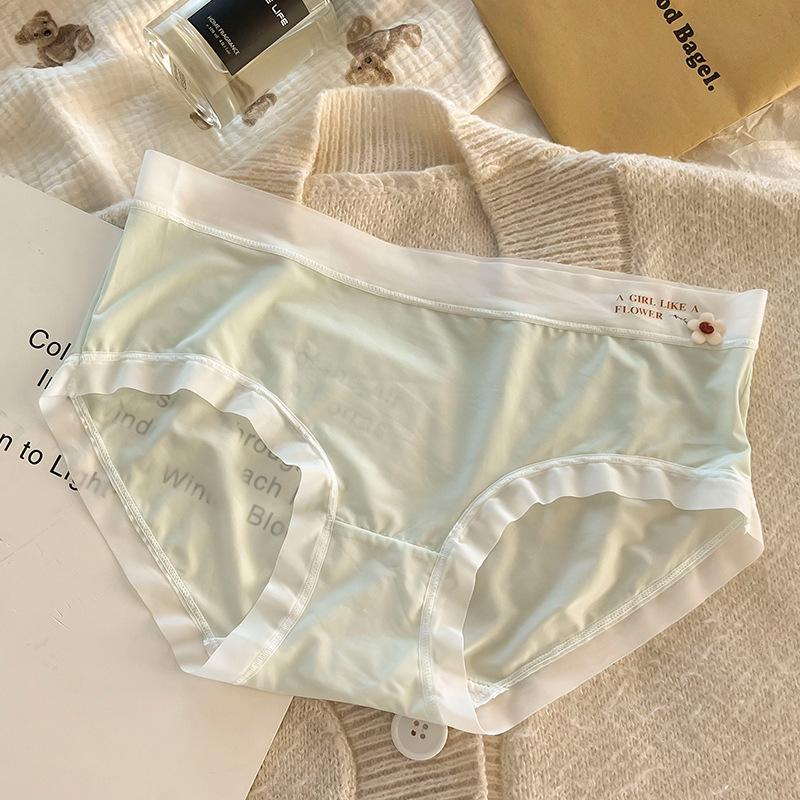 Summer Ice Silk Underwear For Women, Mid-waist Breathable Ultra-thin Underwear For Facial Mask