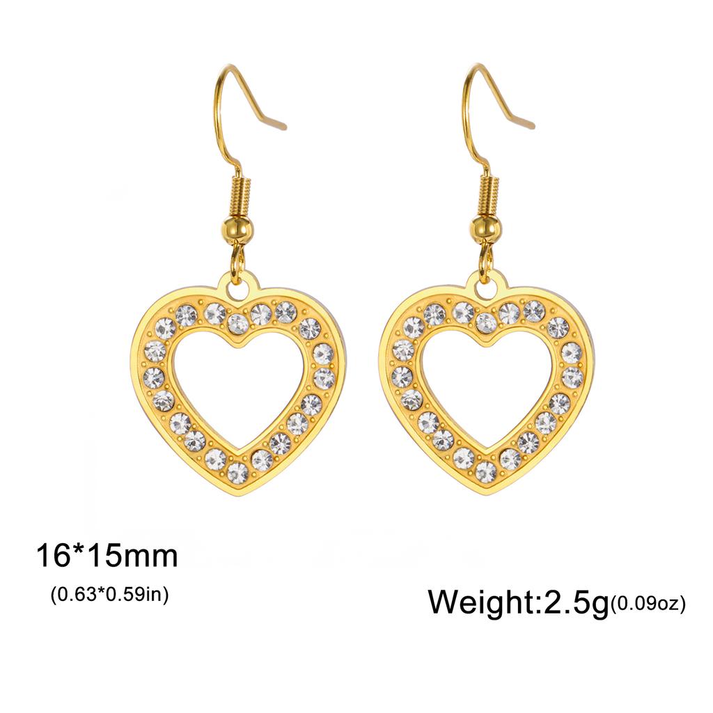 Stainless Steel Clear Zircon Heart Women's Earrings Drop Dangle Earrings Jewelry 2026 Trend Mother's Day Gift Wholesale