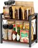 Counter Coffee Bar Organizer, Coffee Station Organizer for Countertop, Wooden Kitchen Counter Organizer