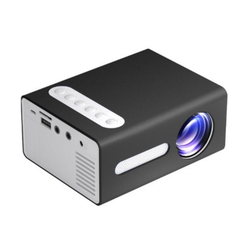 12V-2A T300 1920*1080 LED Mini Portable Projector 240x320 AV USB Audio Projector 3D Home Cinema Media Video Player Built-in Speaker 20W