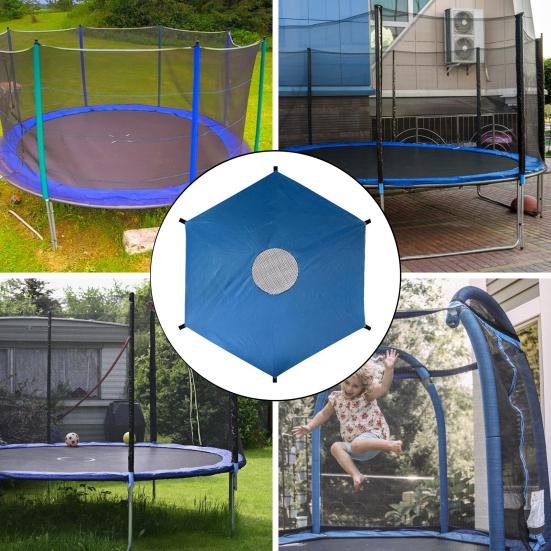 16FT Trampoline Sun Shade Cover - Waterproof UV Protection Canopy With Tie Ropes