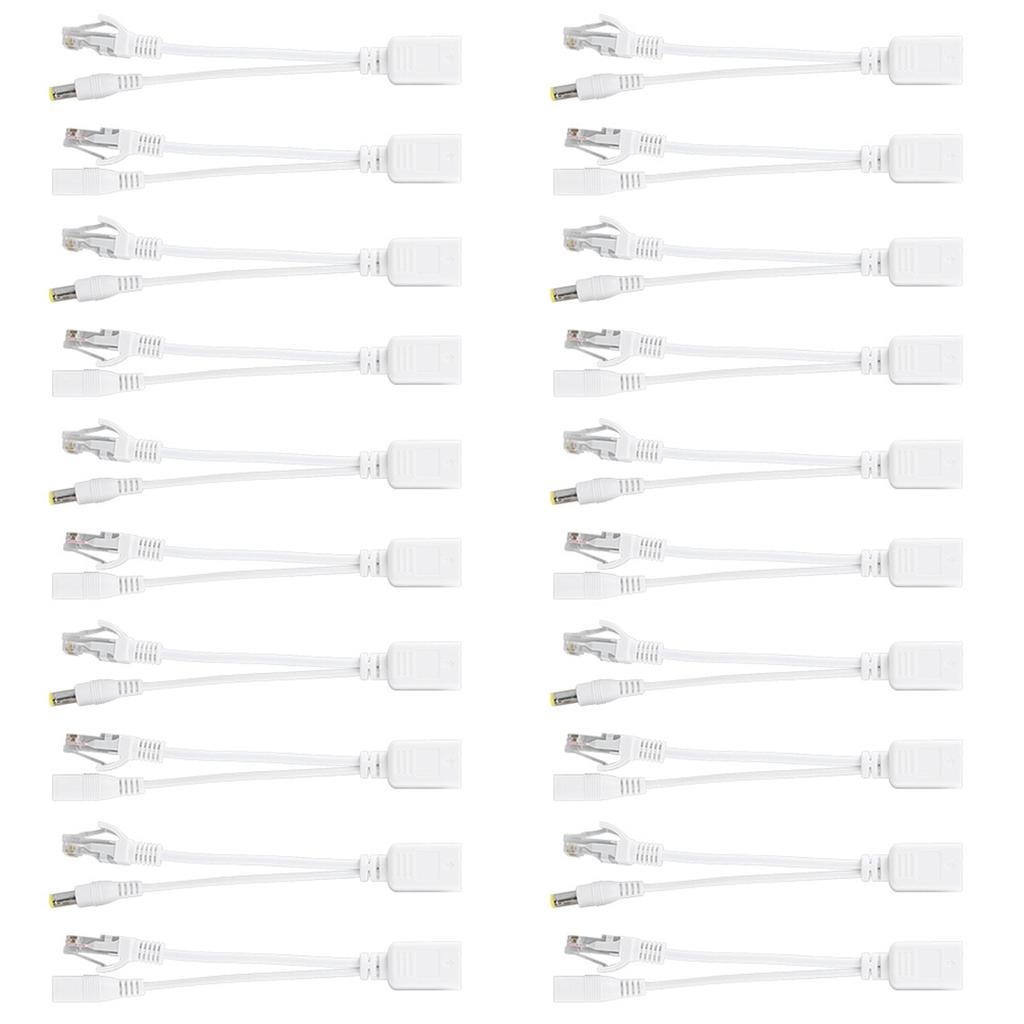 10 Pair IP Camera POE RJ45 Cable Power Over Ethernet Adapter Injector Splitter DC 12 V