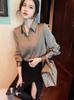 2025 Summer Trend Fashion Women Casual Elegant Satin Long Sleeved Shirt Office Women's Shirts And Blouses Slim Femal Clothes
