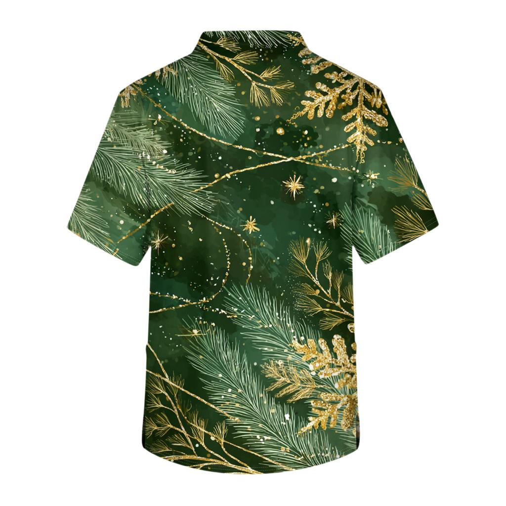 Men's Casual Short-Sleeved V-Neck Printed Front Pocket Top