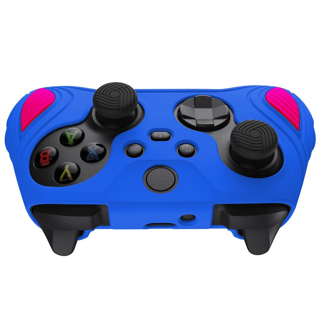 silicone case cover for PlayVital Xbox Series soft rubber case for Xbox Core with thumb grip cap Edition Primary Blue Bright Two-tone anti-slip X/S