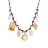 Adjustable Copper Chain Necklace With Marine Life Charm Including Seashells Starfish and Pearls Accent for Casual Wear