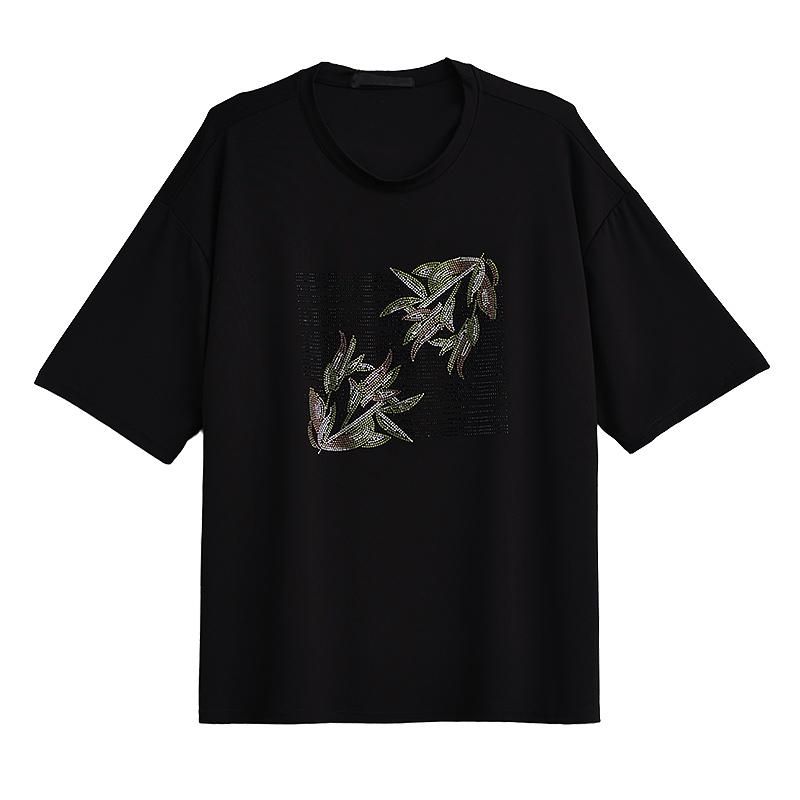 DIMANAF 2025 Summer Plus Size New T-Shirt Loose Casual Women Tops Tees Fashion Oversized Shirt